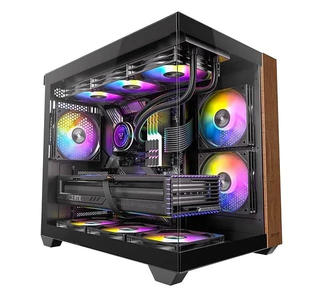 OKINOS M6 ARGB Walnut Wood ATX Case
