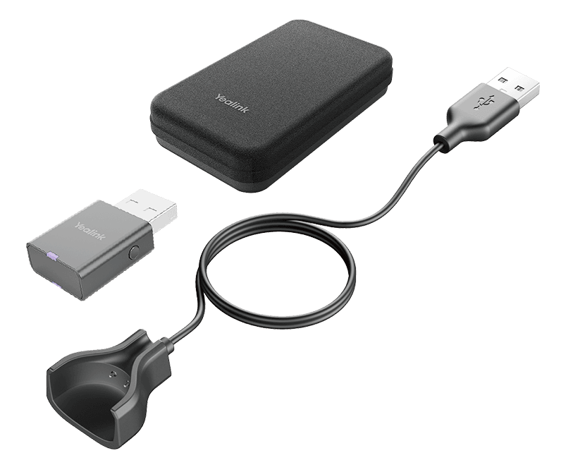 Yealink Portable Accessory Kit for WH63/67, Carry Case, Charging Cable, WDD60 DECT Dongle, Make DECT Headset Your Hybrid Work Booster