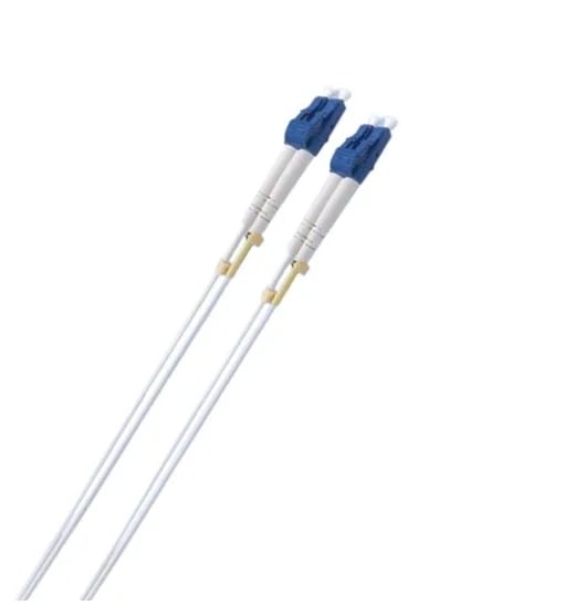 8ware 20m LC-LC OS2 Single Mode Dual-Core Fibre Optic Cable UPC Duplex Armoured Low Smoke Zero Halogen (LSZH) Jacket White